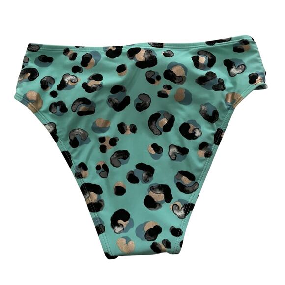 Womens Girls BCBG Two Piece Swim Suit Bikini Swimwear Abstract Print Teal XS EUC - Picture 5 of 15